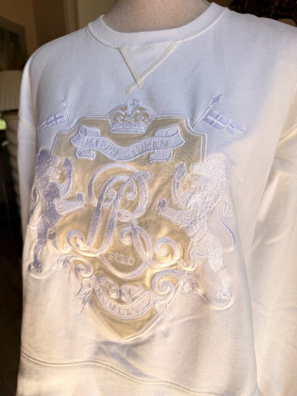 Vintage Polo Ralph Lauren Embroidered Sweater – White